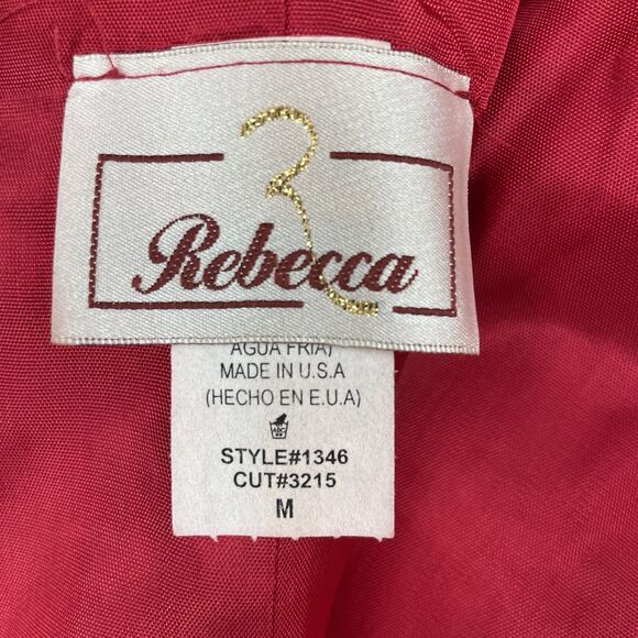 Rebecca Red 2pcs Gown Rhinestone Prom HOCO Bridesmaid-M - Picture 16 of 16